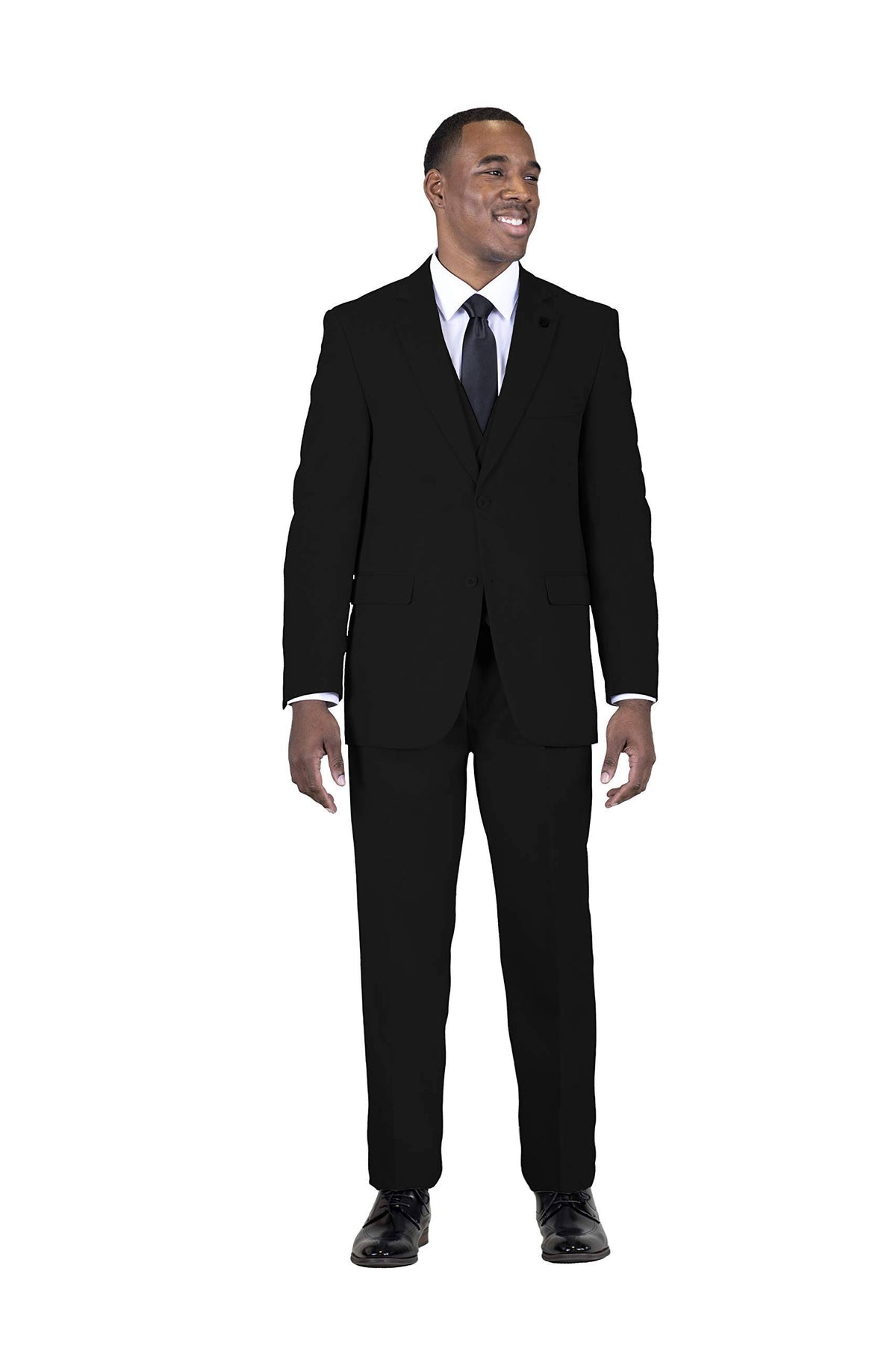 Jet Black Vested Suit G734343