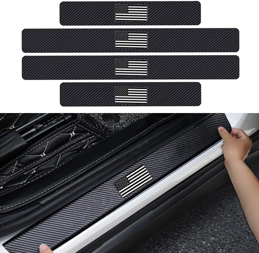 4PCS Carbon Fiber Door Sill Protector X80516