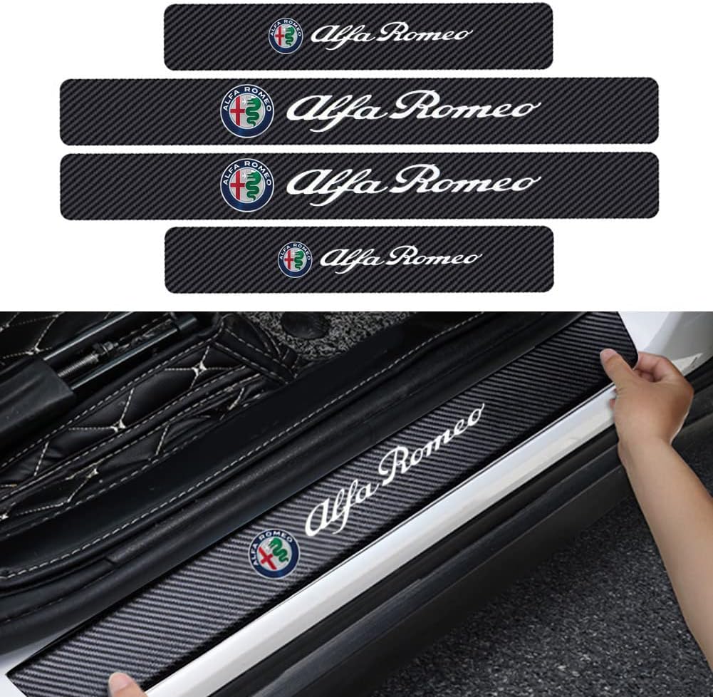 4PCS Carbon Fiber Door Sill Protector X80516