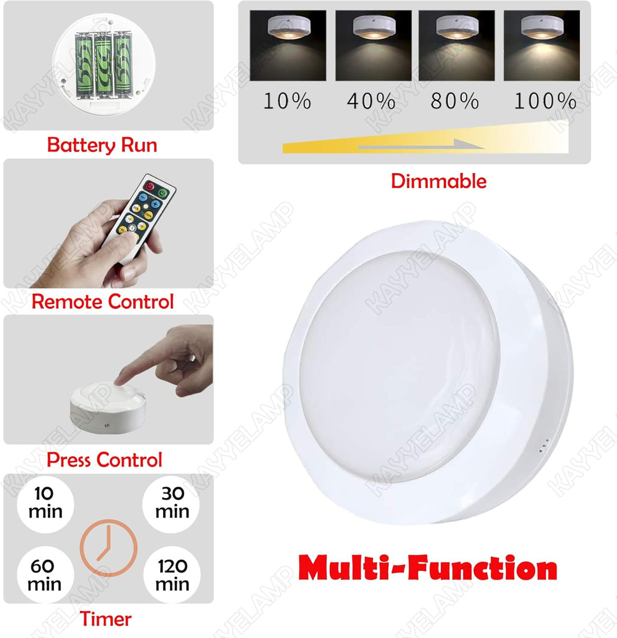 Black Battery Run Remote Control Wall Lamp K9693