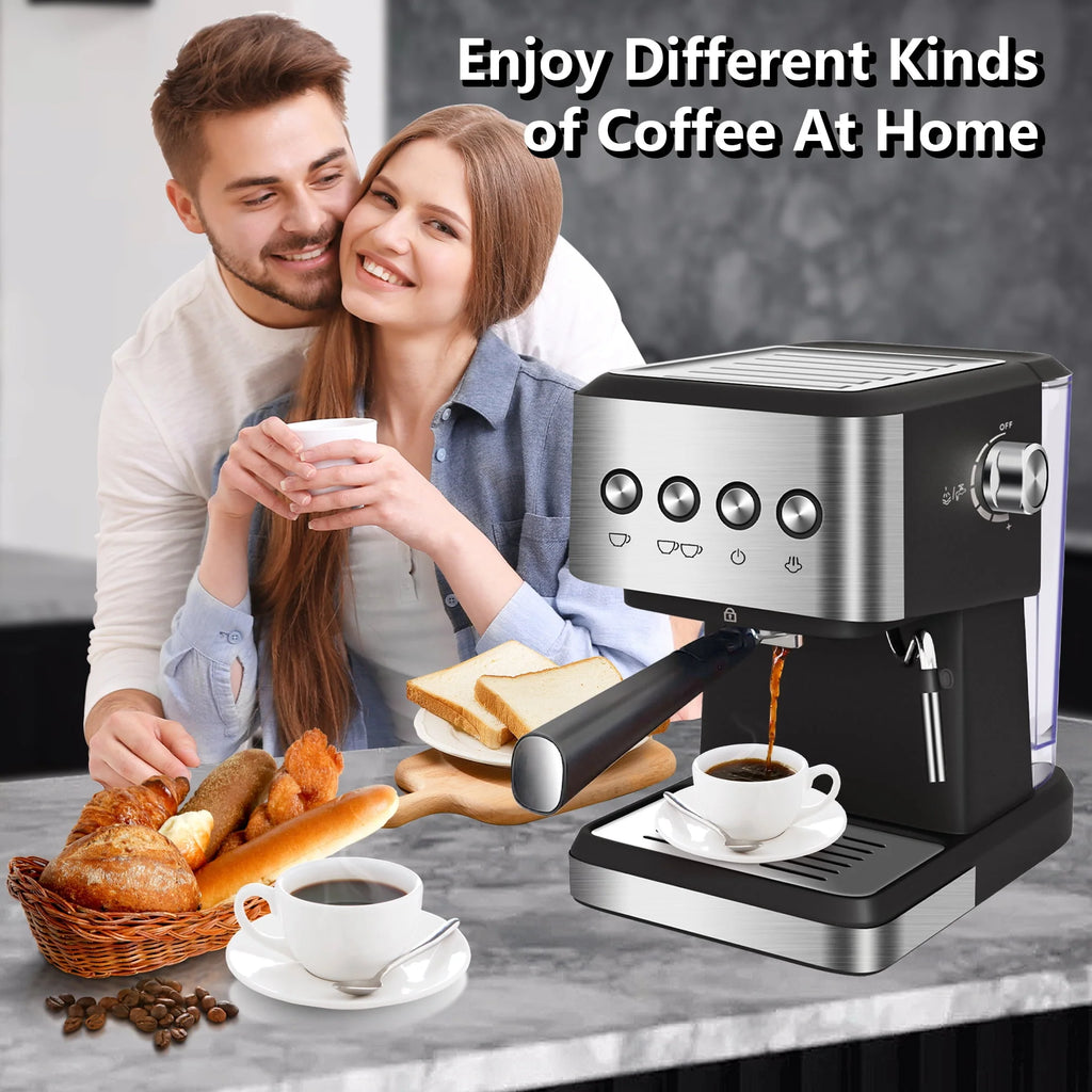 20 Bar Stainless Steel Espresso Machine with Milk Frother E68799