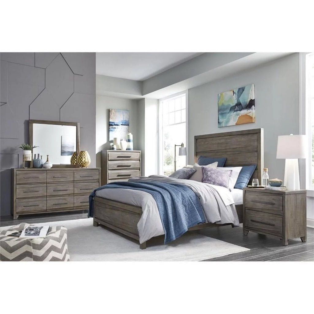 Full Solid Wood Panel Bed G86510