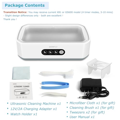 49kHz Ultrasonic Jewelry Cleaner, 22 oz Stainless Steel Tank X4031