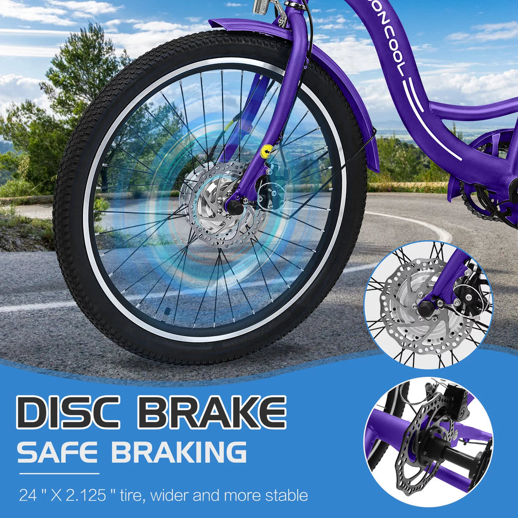24'' 3 Wheel Electric Tricycle 500W 7-Speed K50324