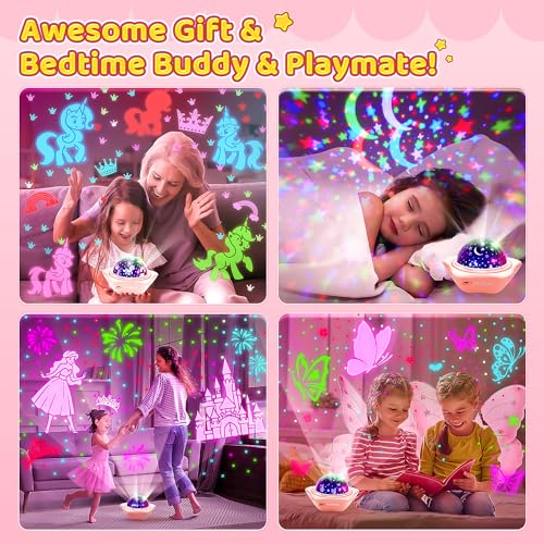 96 Lighting Modes Star Projector 360° Rotating Rechargeable Night Light S793345