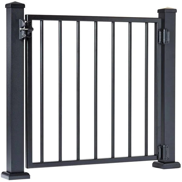 Fixed Gate with Square Balusters, Gloss White D968366