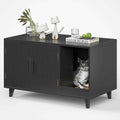 Hidden Cat Litter Box Enclosure with Scratching Mat V372043