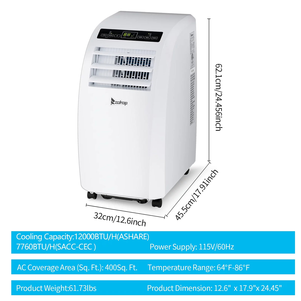 White Portable Air Conditioner X658438