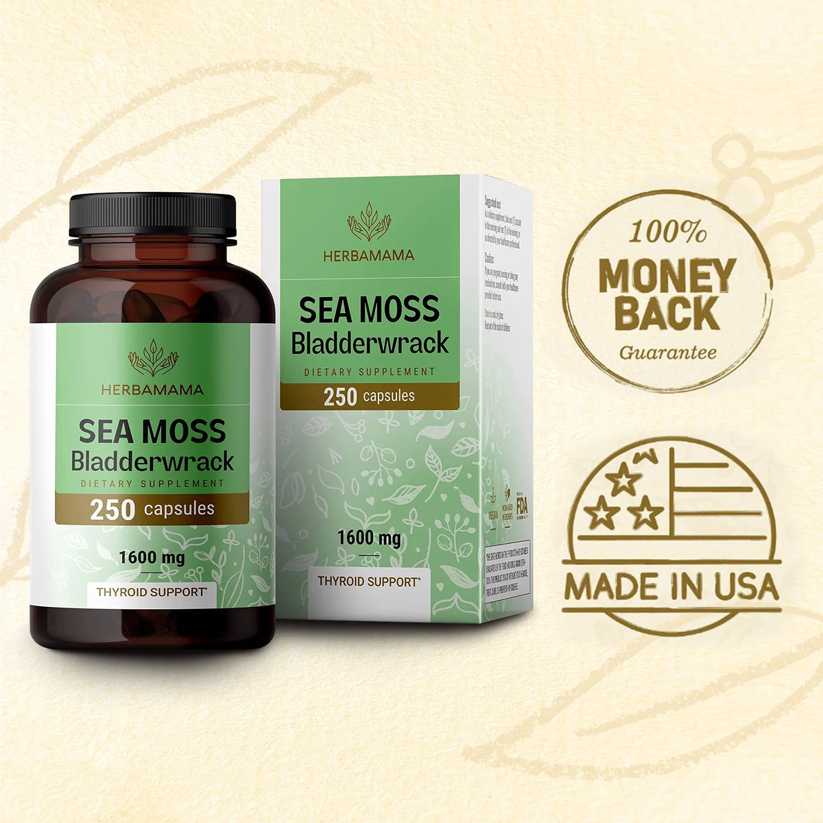 Sea Moss & Bladderwrack Capsules 250 Caps B16804