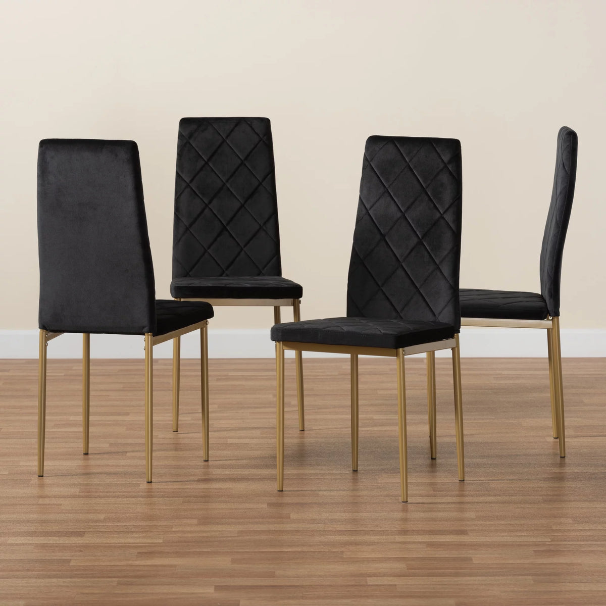 Black and Gold Dining Chair Set of 4 X158