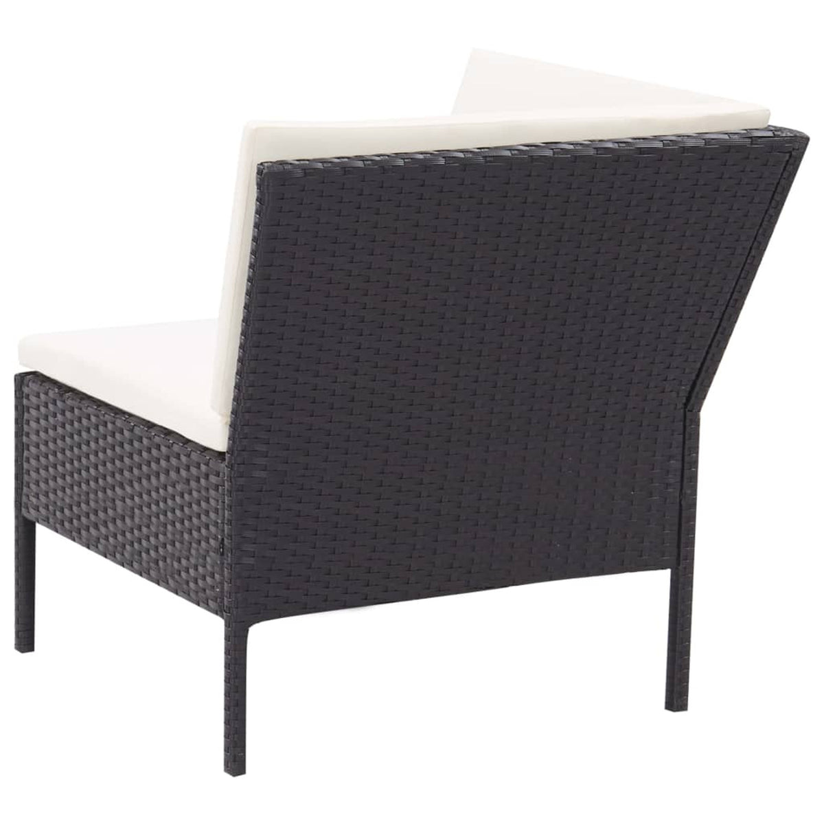 3 Piece Poly Rattan Outdoor Sectional Sofa Set with Cushions Steel Frame C214