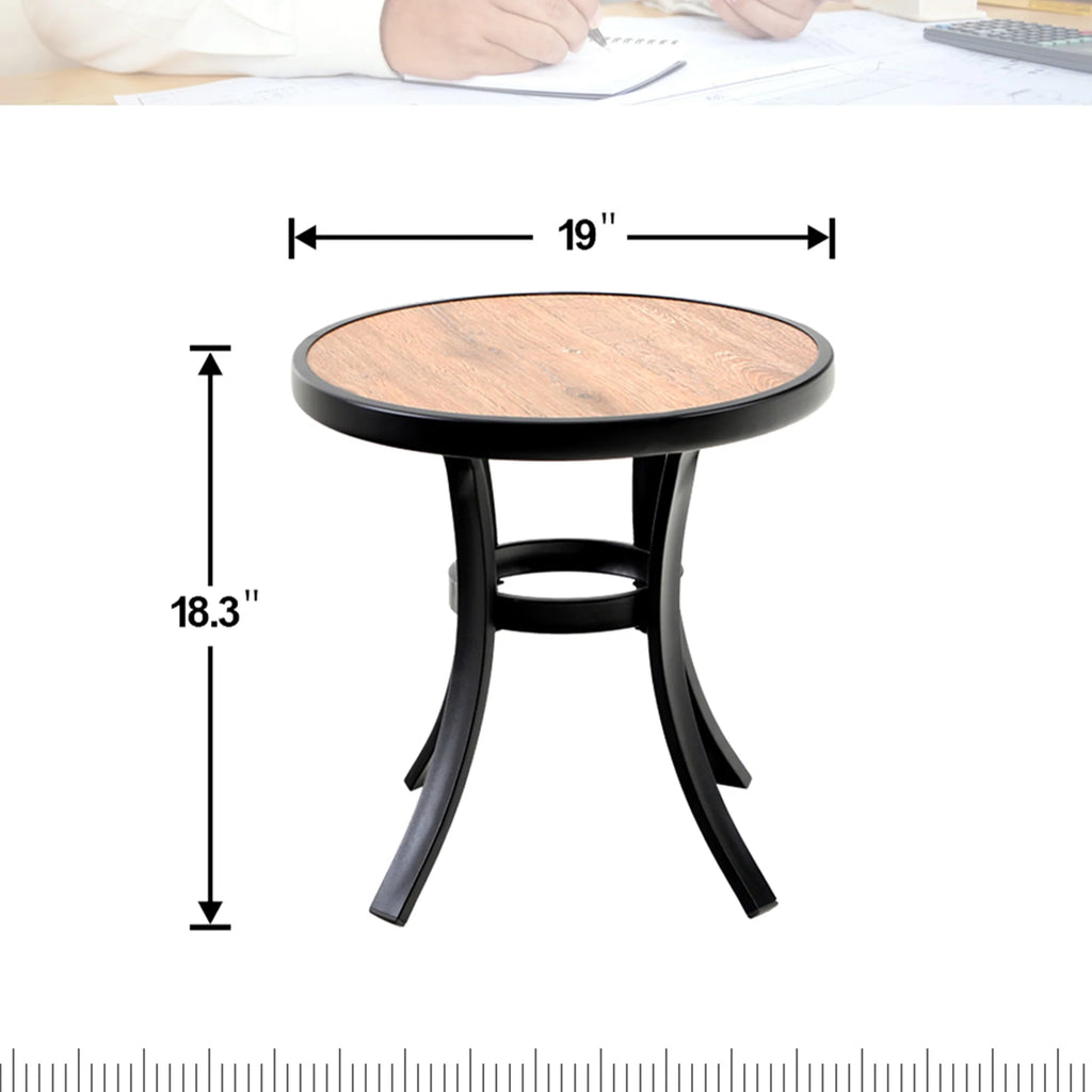 Black Round Metal Outdoor Side Table N25296
