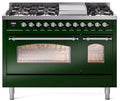 48 Dual Fuel Natural Gas Range Emerald Green Chrome Trim C854