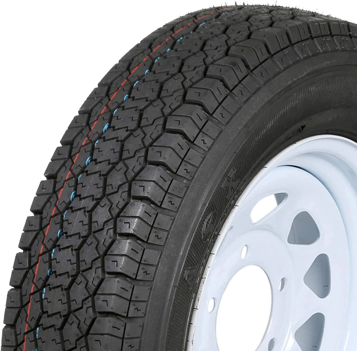 ST175/80D13 Trailer Tires with 13 White Wheel Set of 2 J184474