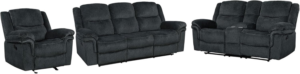 3-Piece Velvet Recliner Sofa Set with Cup Holders P469998