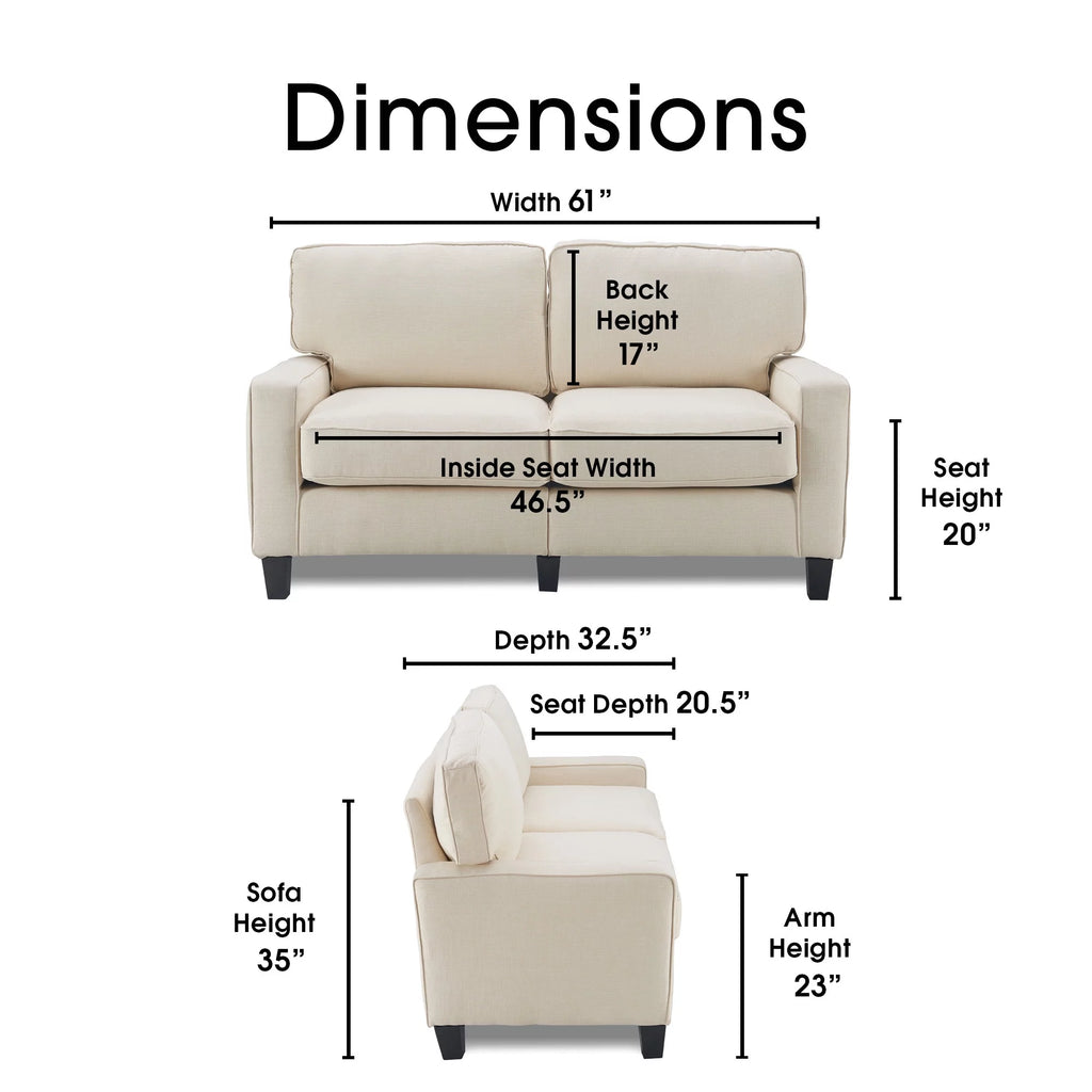 Buttercream Fabric Loveseat W3441