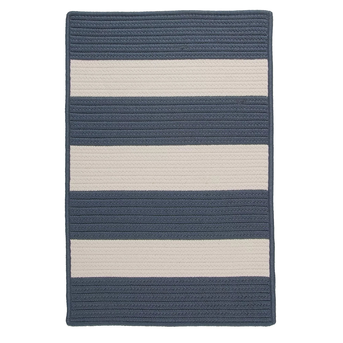 6' x 8' Steel Blue Striped Reversible Rectangular Outdoor A279713