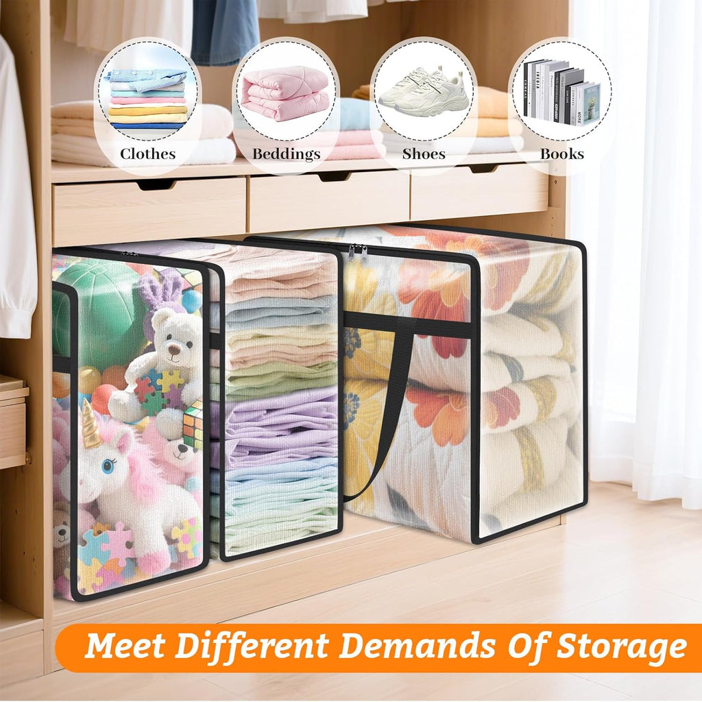 8 Pack Clear Clothes Storage Bags with Sturdy Zipper and Handle (90L) B751