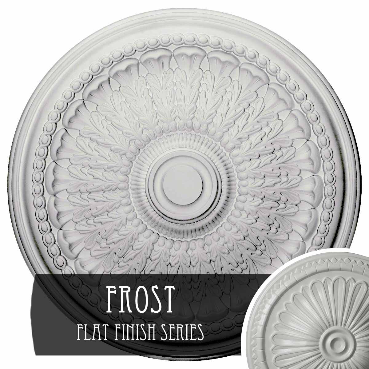 27x22OD x 2 1/2x22P Ceiling Medallion, Hand-Painted Frost K361868
