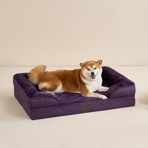 Grey Waterproof Memory Foam Large Dog Bed with Washable Removable Cover F31148