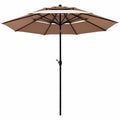 Beige 10 ft. 3-Tier Aluminum Patio Umbrella L61169
