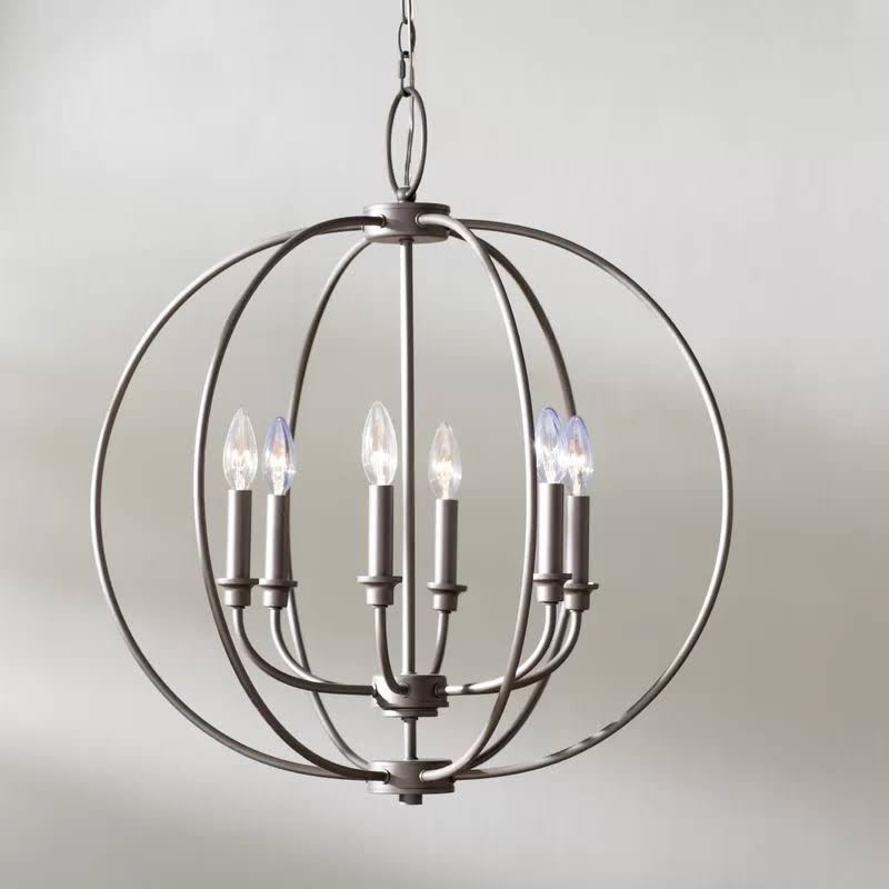 6-Light Globe Chandelier Brushed Nickel Q10741