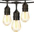 2 Pack 48FT LED Outdoor String Lights with 2W Dimmable Edison Shatterproof Plastic Bulbs Weatherproof Strand J826