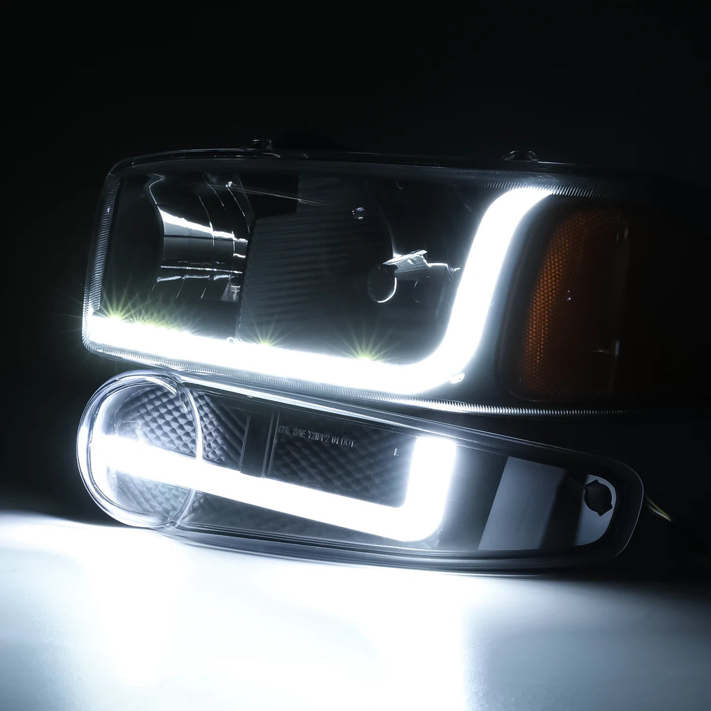 Headlights Assembly with 2 Pairs Pre-Assembled 6000K LED Bulbs V649