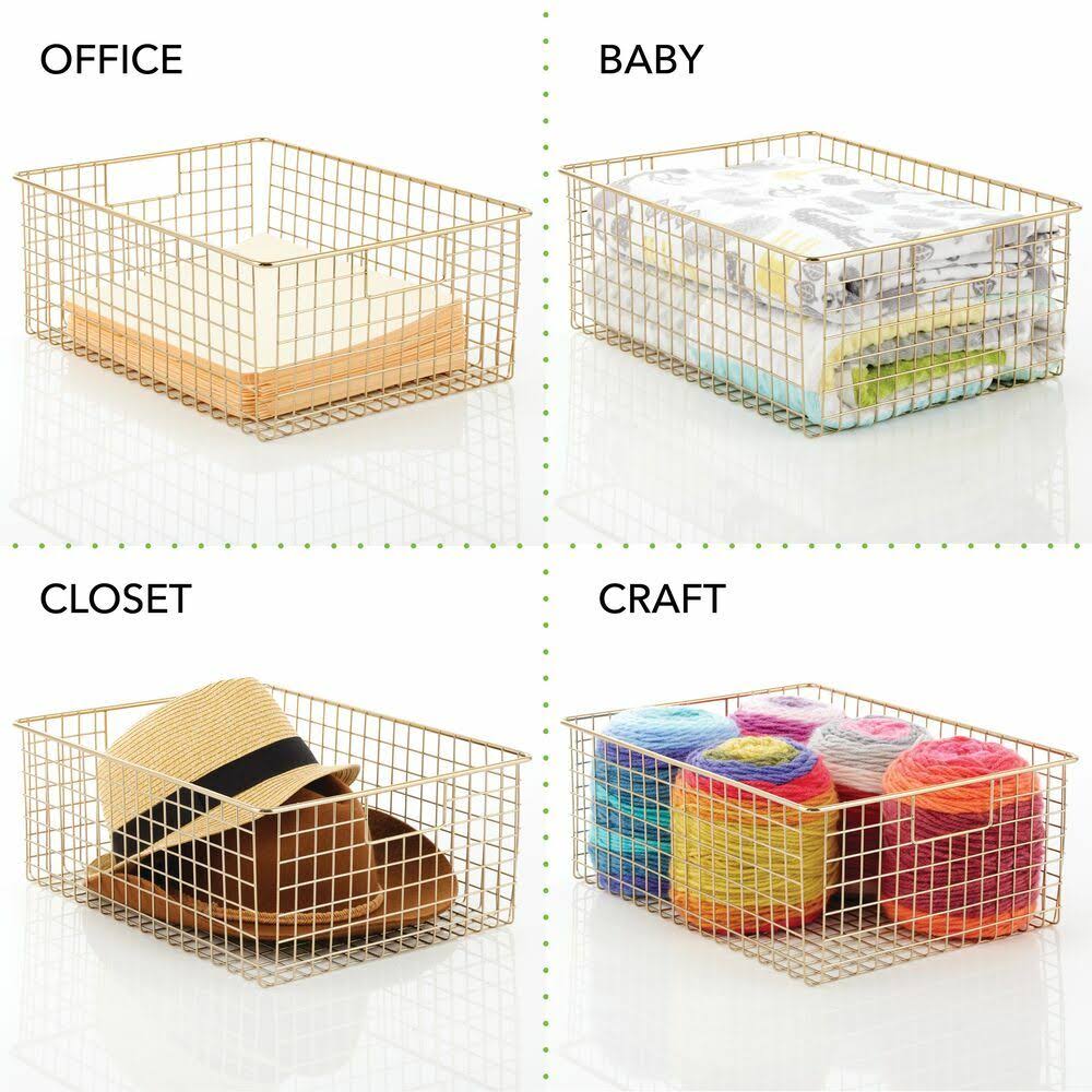 Metal Wire Food Organizer Storage Bin Baskets with Handles L120