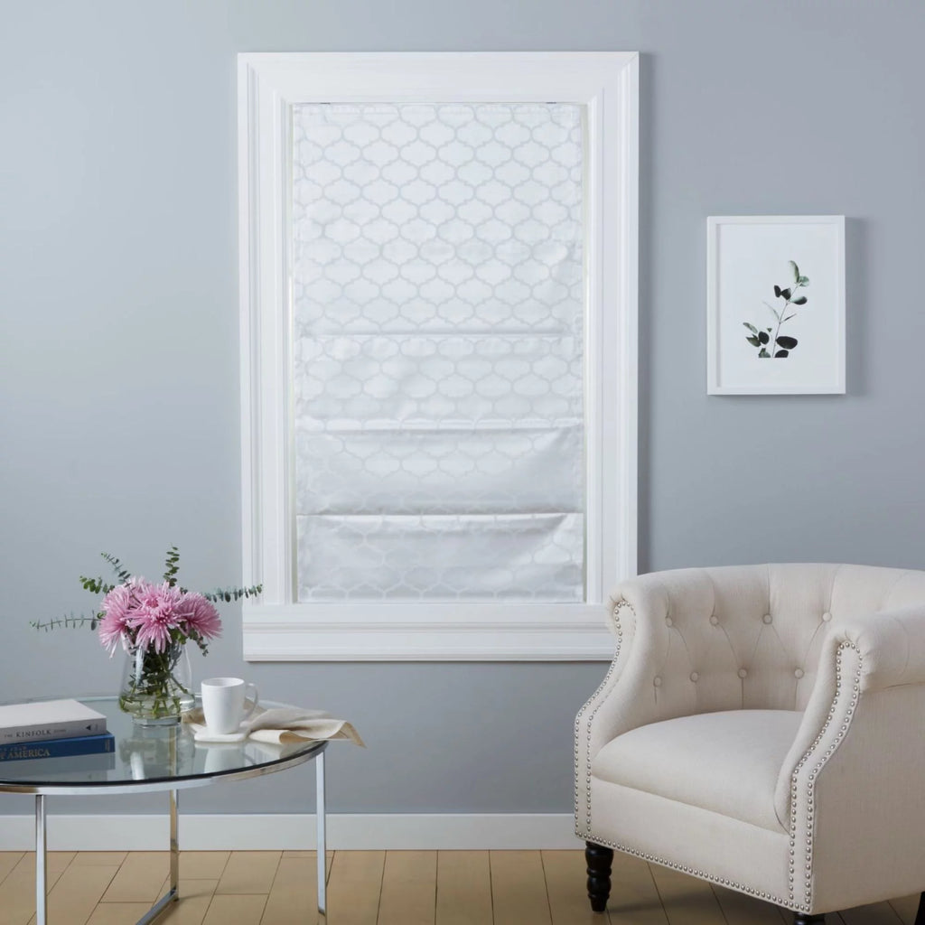 White Blackout Roman Shade S16798