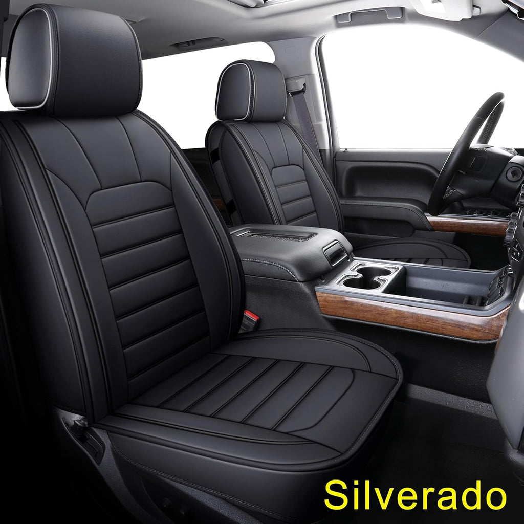 Black Full Set Waterproof Faux Leather Seat Covers F638