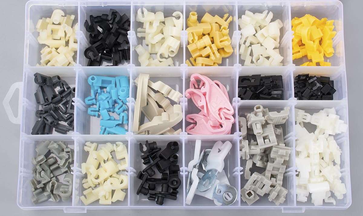 165pcs Door Lock Rod Clips Assortment T7027