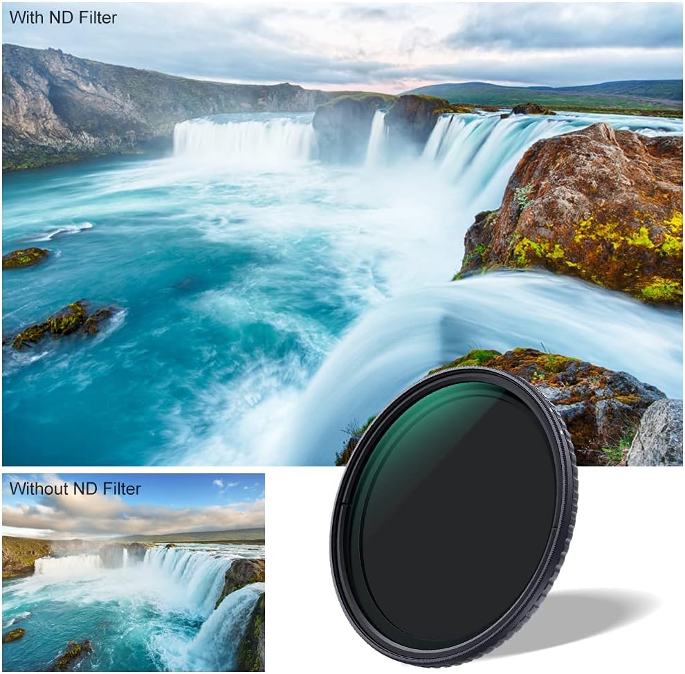 55mm Variable ND Filter ND2-ND32 Optical Glass with Microfiber Cleaning Cloth X496262