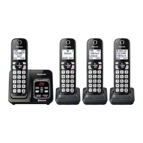 Metallic Black Cordless Phone System with 3 Handsets P94571