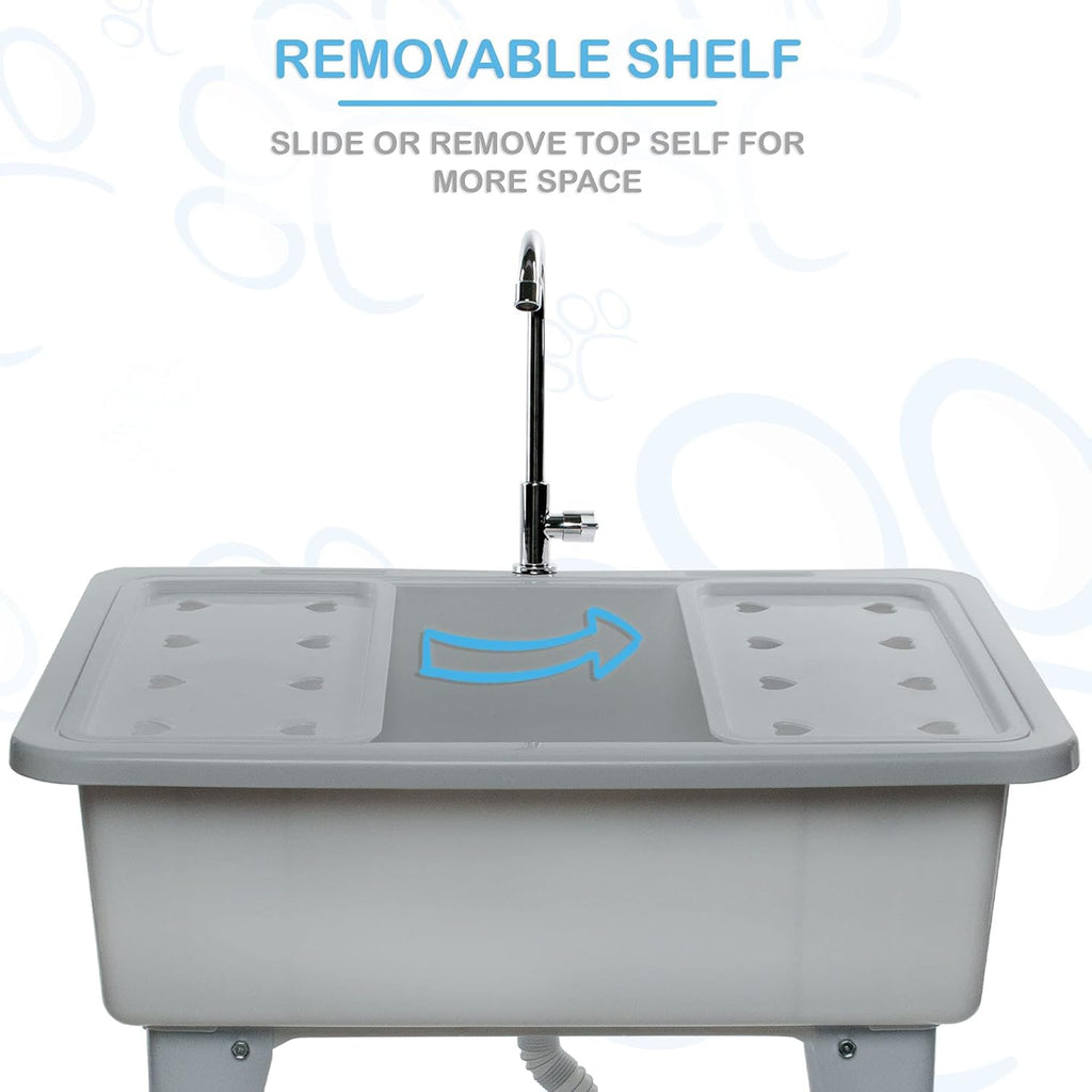 Portable Dog Bathing Station with Removable Shelf O529