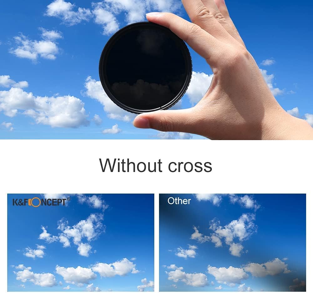 55mm Variable ND Filter ND2-ND32 Optical Glass with Microfiber Cleaning Cloth X496262