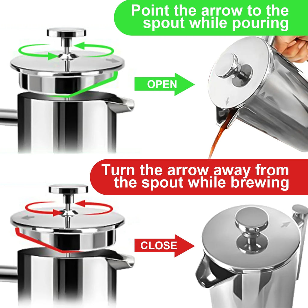 Stainless Steel French Press Coffee Maker T4272