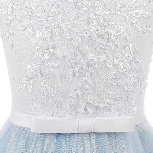 Girls Long Sleeve Lace Flower Wedding Bridesmaid Party Dresses Floor Length Tulle Ball Gown P6930