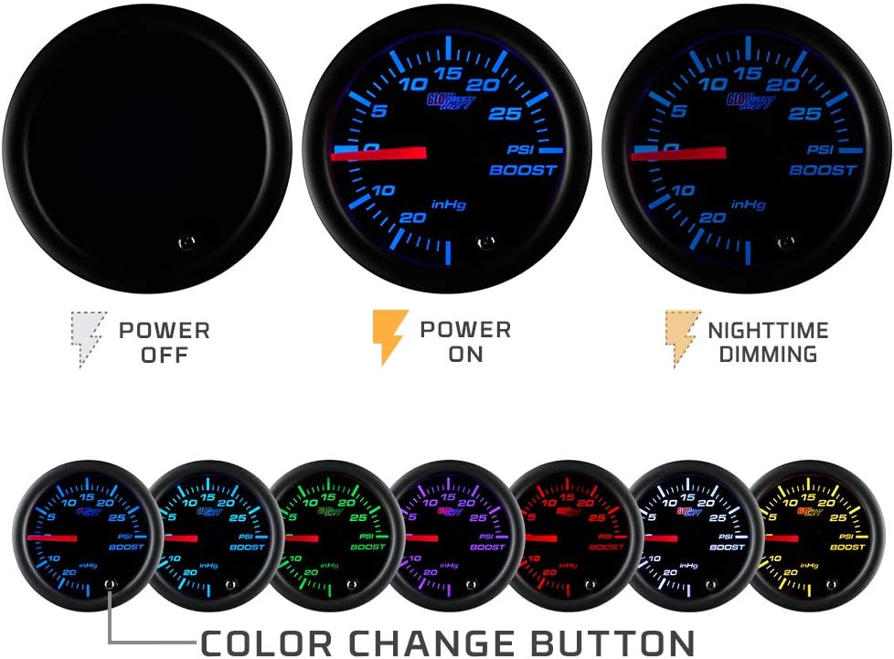7 Color Transmission Temperature Gauge Kit with Electronic Sensor F4776