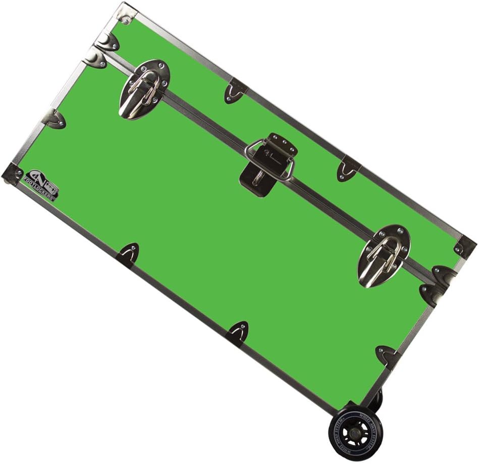 Lockable Trunk Footlocker with Wheels 32 x 18 x 16.5 Inches W81936