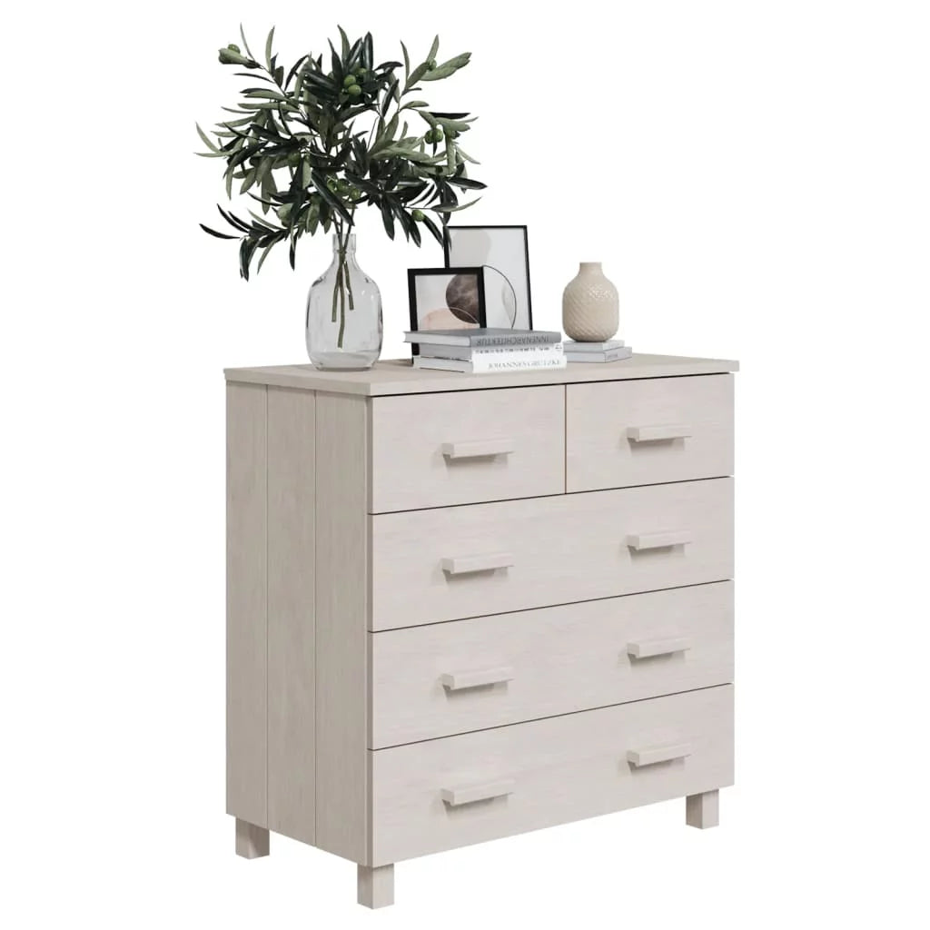 White Solid Wood Pine Sideboard A51679