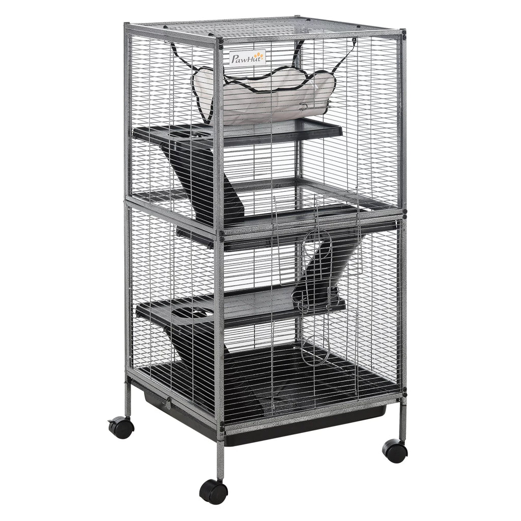 Small Animal Cage with 4 Platforms and Removable Tray Q49680
