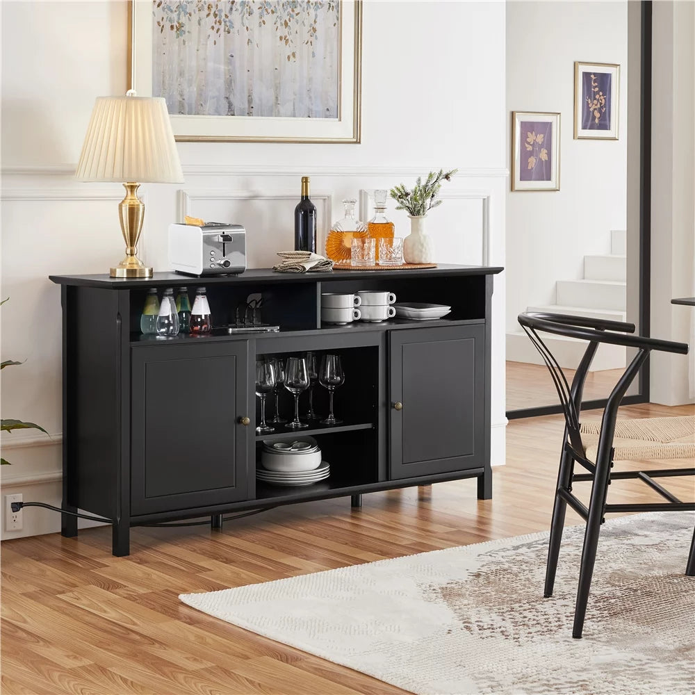 Black TV Stand with Power Outlet L738793