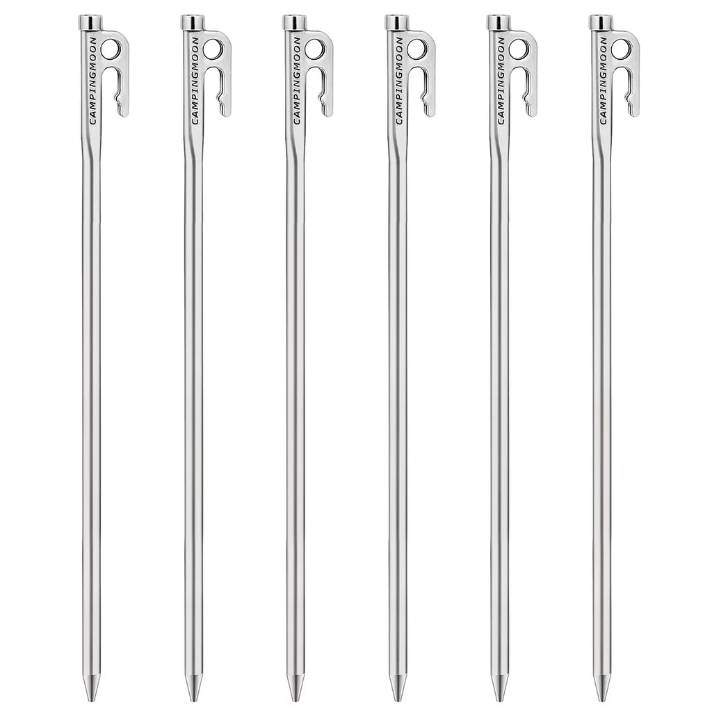 Heavy Duty Steel Tent Stakes Pegs with Hook and Hole Design V574
