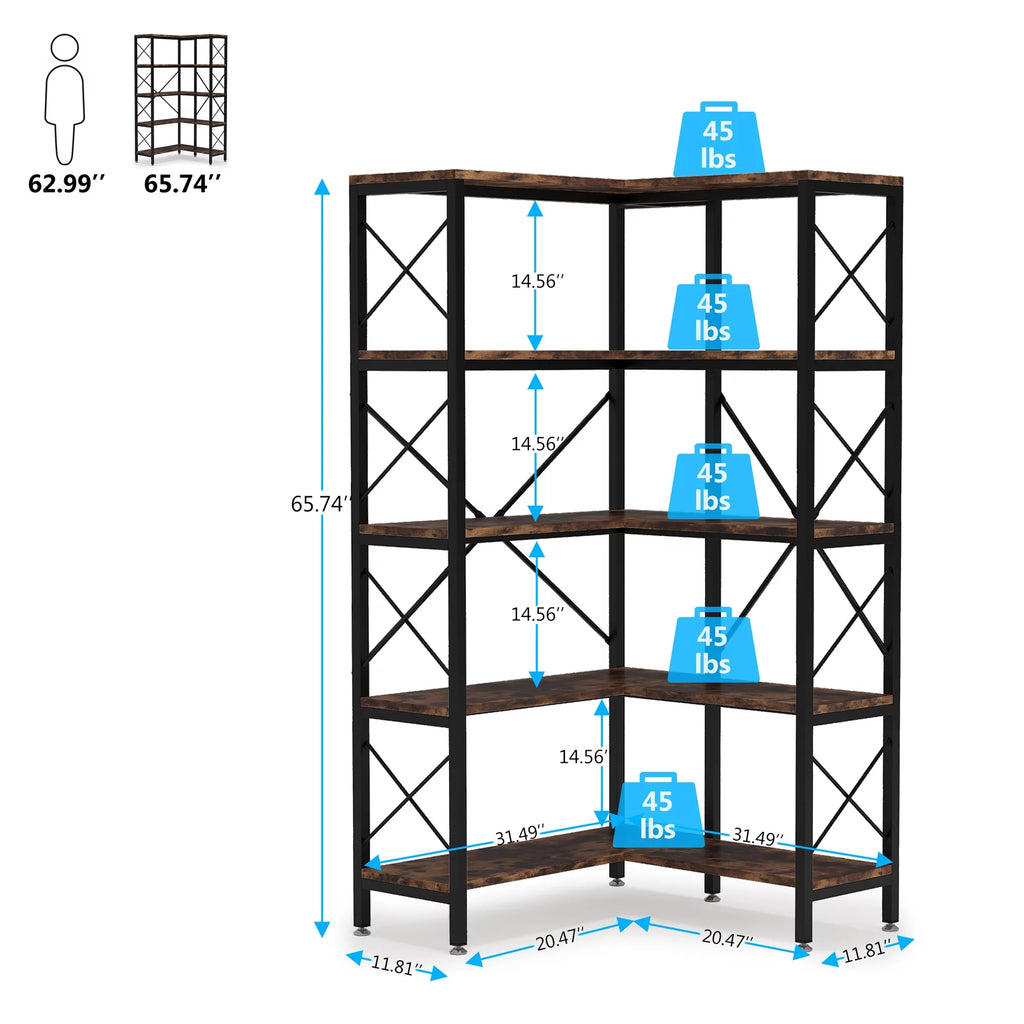5-Tier Corner Bookshelf T25255