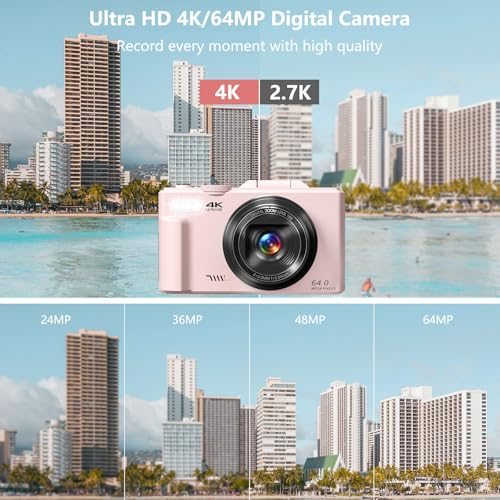 Black 4K Compact Digital Camera with 32GB TF Card B5192