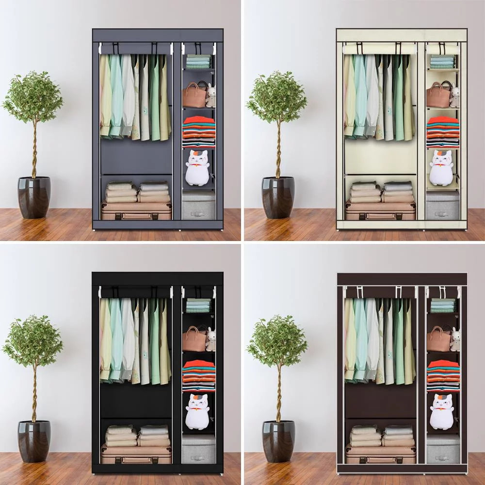 Black Portable Non-woven Fabric Clothes Closet R203119