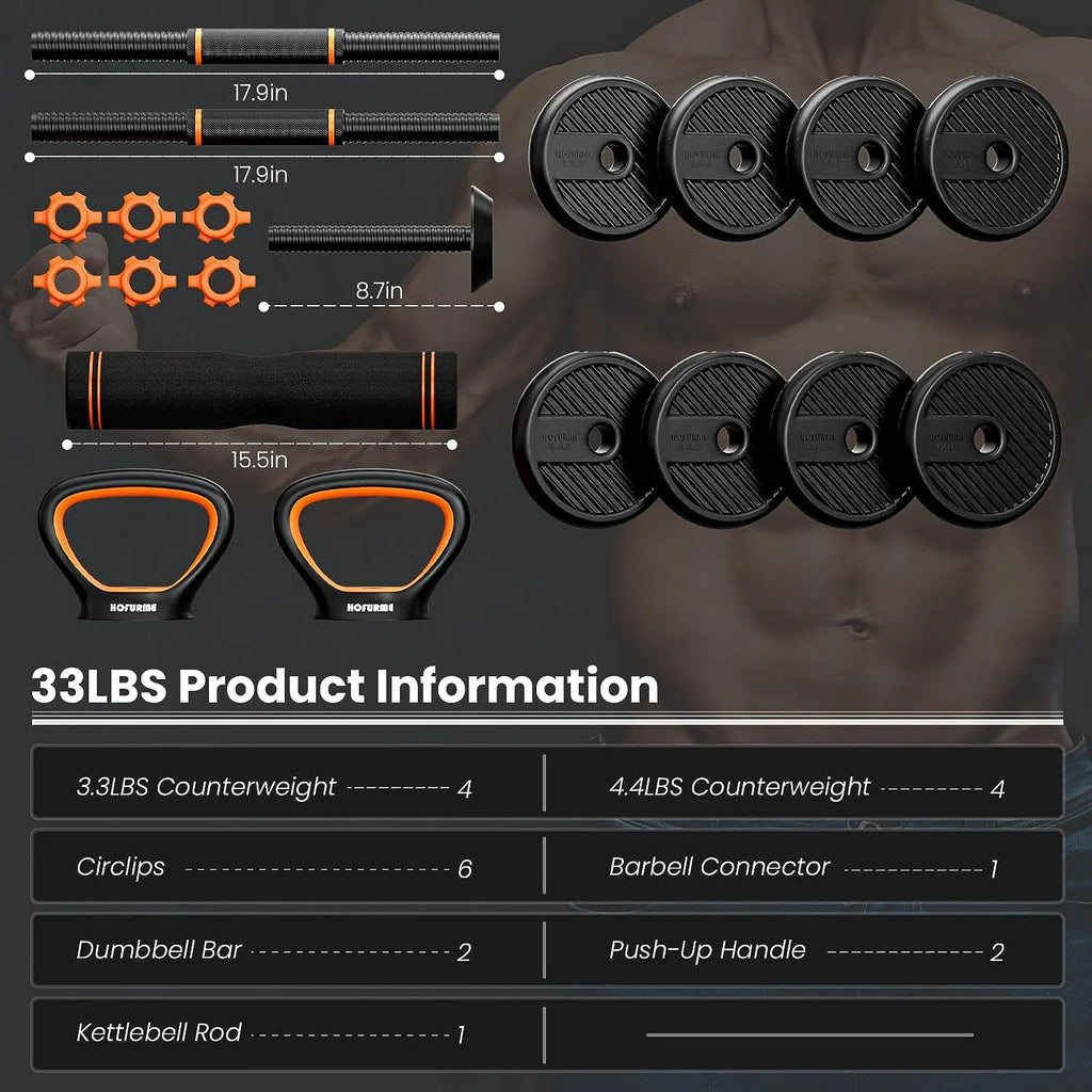 Adjustable Dumbbell Set Black R298