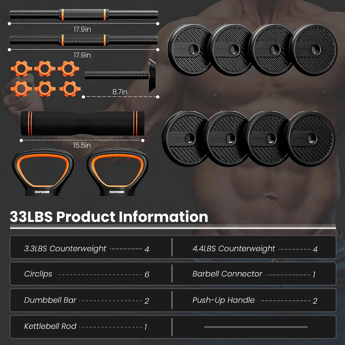 Adjustable Dumbbell Set Black R298