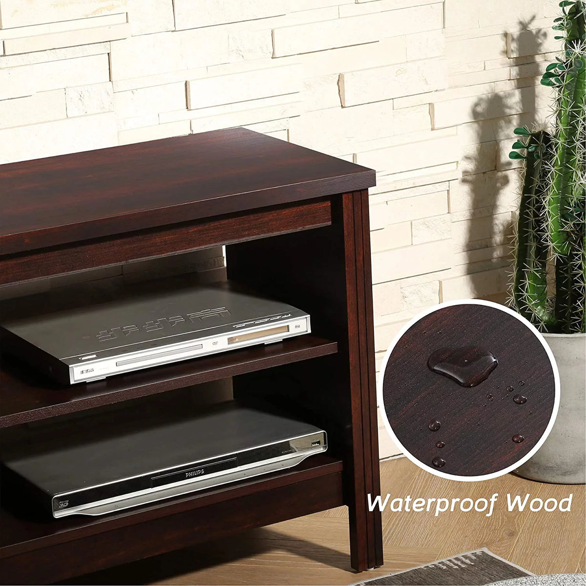 Brown 70'' TV Stand with 6 Cubby B55653